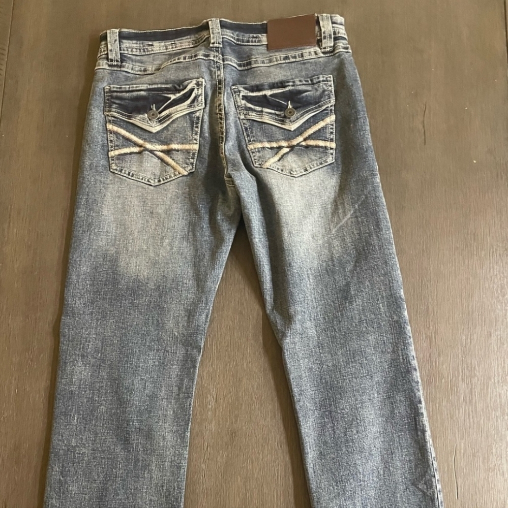 Men’s TK Axel Jeans 32x32 Slim Bootcut Boot Cut Pants Men DARKER THAN APPEARS